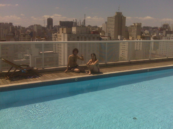 Friends by the pool
