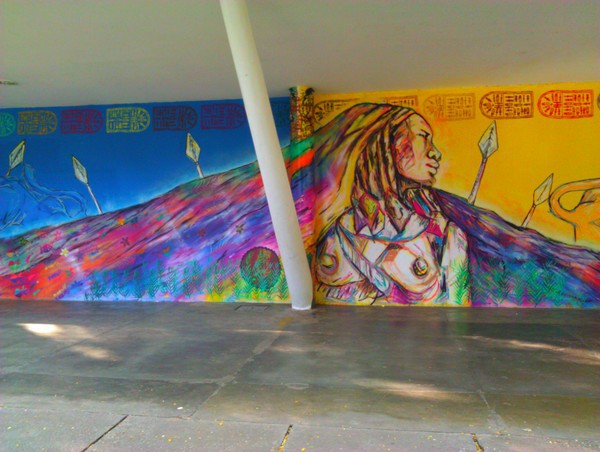 Beautiful mural on the Museu Afro Brasil